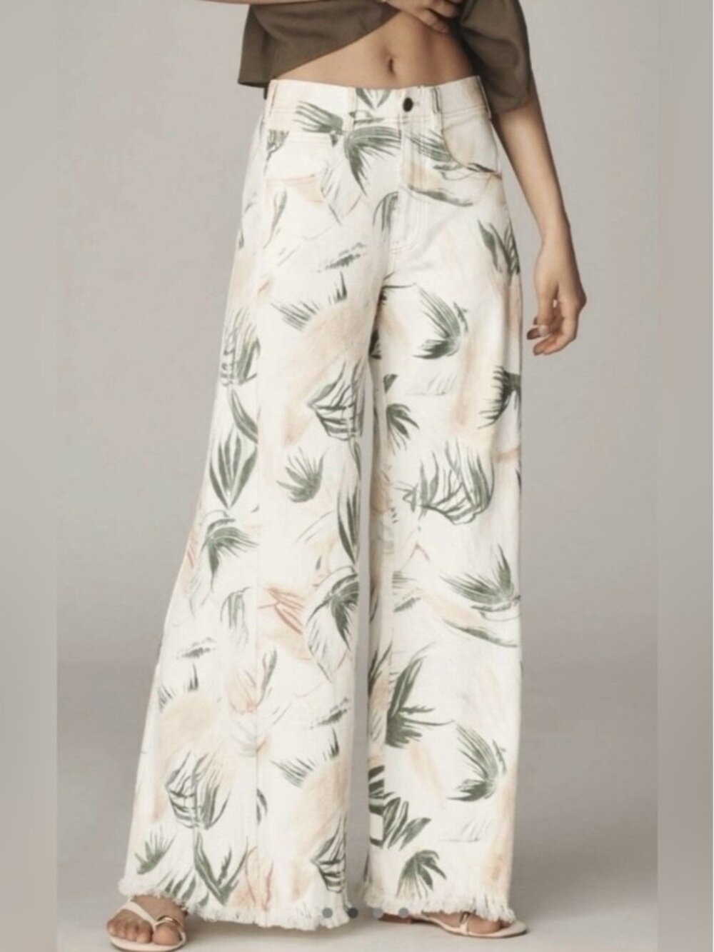 NWT Size 30 Tall  - Pilcro Adi Mid-Rise Raw Hem Flare Linen Pants (US$ 158)